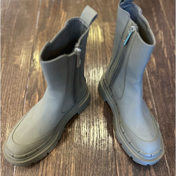 ZARA green rubber lug sole boots Sz 38 - Picture 2 of 5